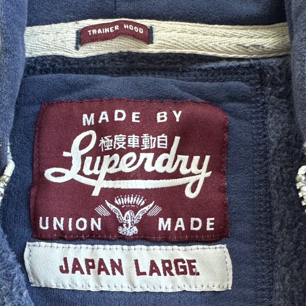 Superdry Orange Label Trainer Hood Full Zip Hoodie Japan Large- Fits Medium US - Picture 7 of 10